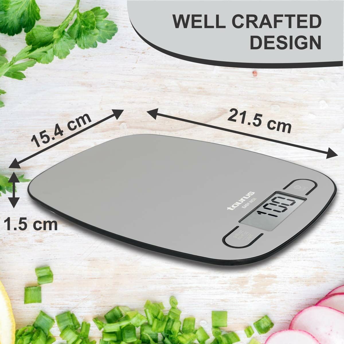 Кухонные весы Taurus EASY INOX Нержавеющая сталь-6