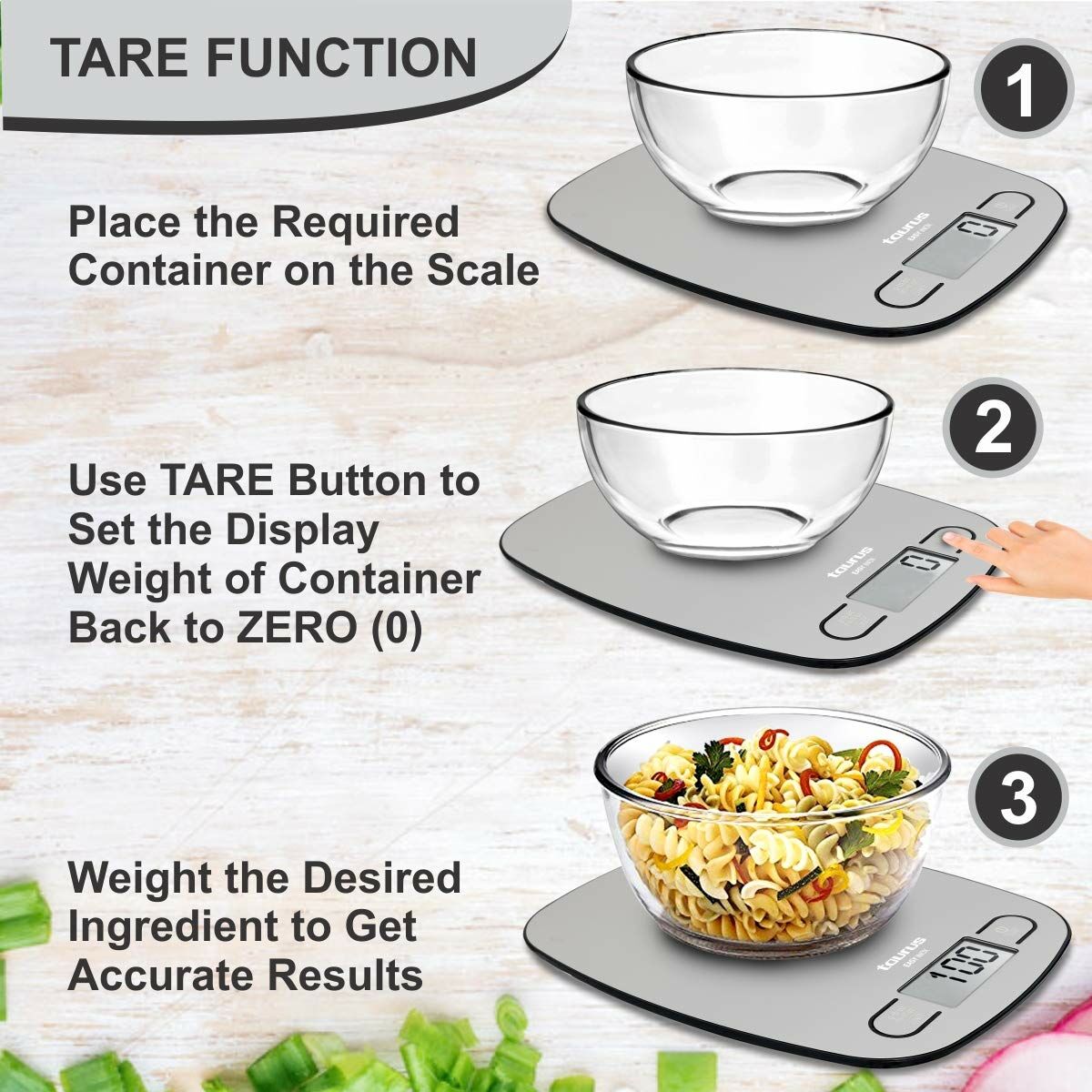 Кухонные весы Taurus EASY INOX Нержавеющая сталь-7
