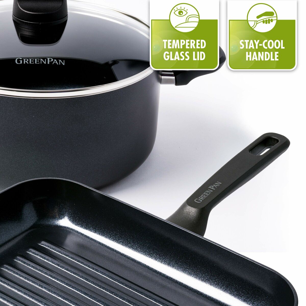 Pan Green Pan MEMPHIS 28CM Black Aluminum Ø 28 cm-2