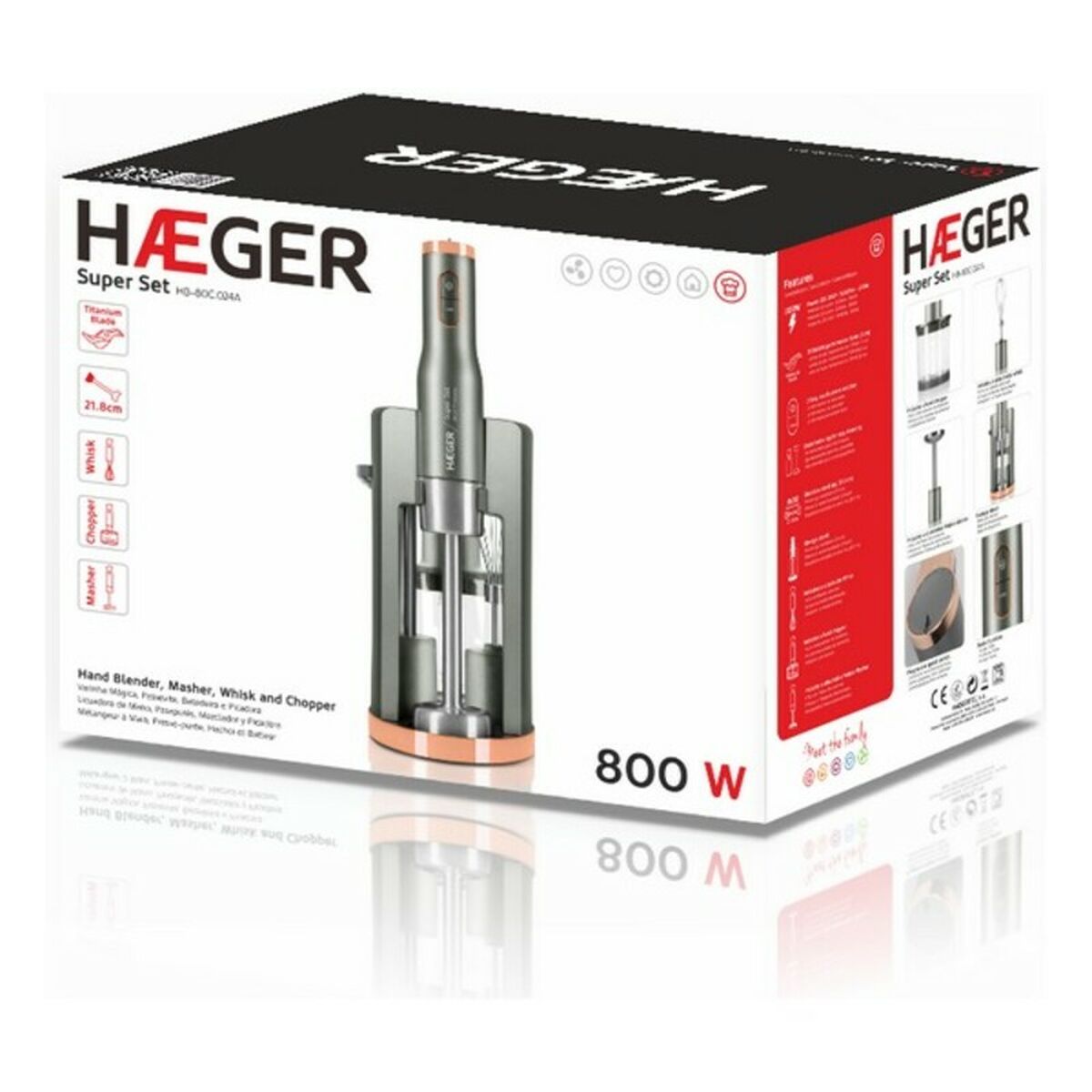 Ручной миксер Haeger HB-80C.024A Серый 800 W-4