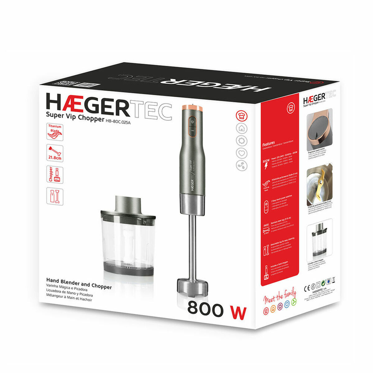 Ручной миксер Haeger HB-80C.025A Серый 800 W-2