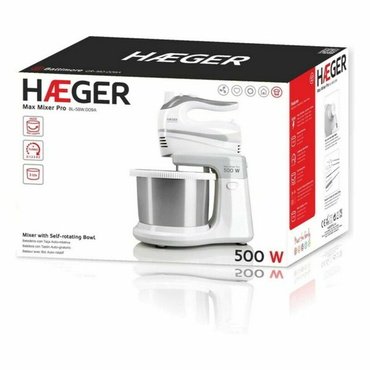 Миксер-тестомес с миской Haeger BL-5BW.009A 2 L 500 W 500W-5