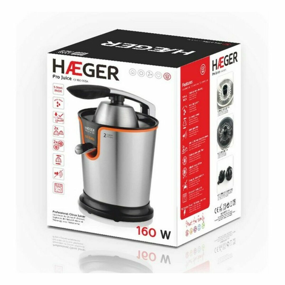 Электрическая соковыжималка Haeger CJ-160.005A Серый 160 W-2