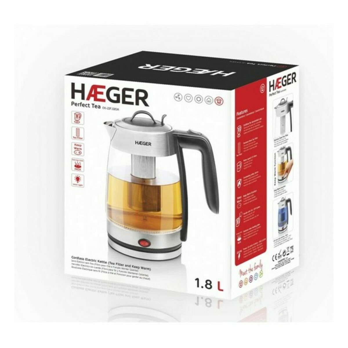Электрочайник и Заварник Haeger EK-22F.020A Белый Нержавеющая сталь 2200 W-3