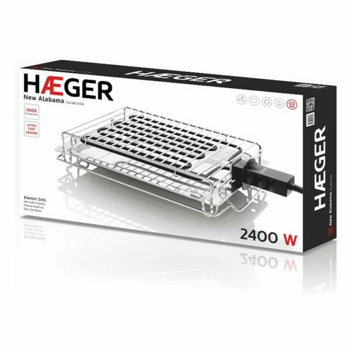 Grill Haeger GR-240.013A 2400W Чёрный Разноцветный 2400 W (395 x 275mm)-3