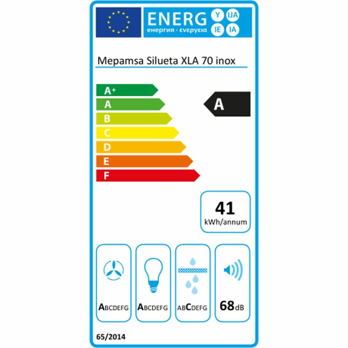 전통적인 추출물 Mepamsa Silueta XLA 70cm 590m 체/h 200W 스틸-2