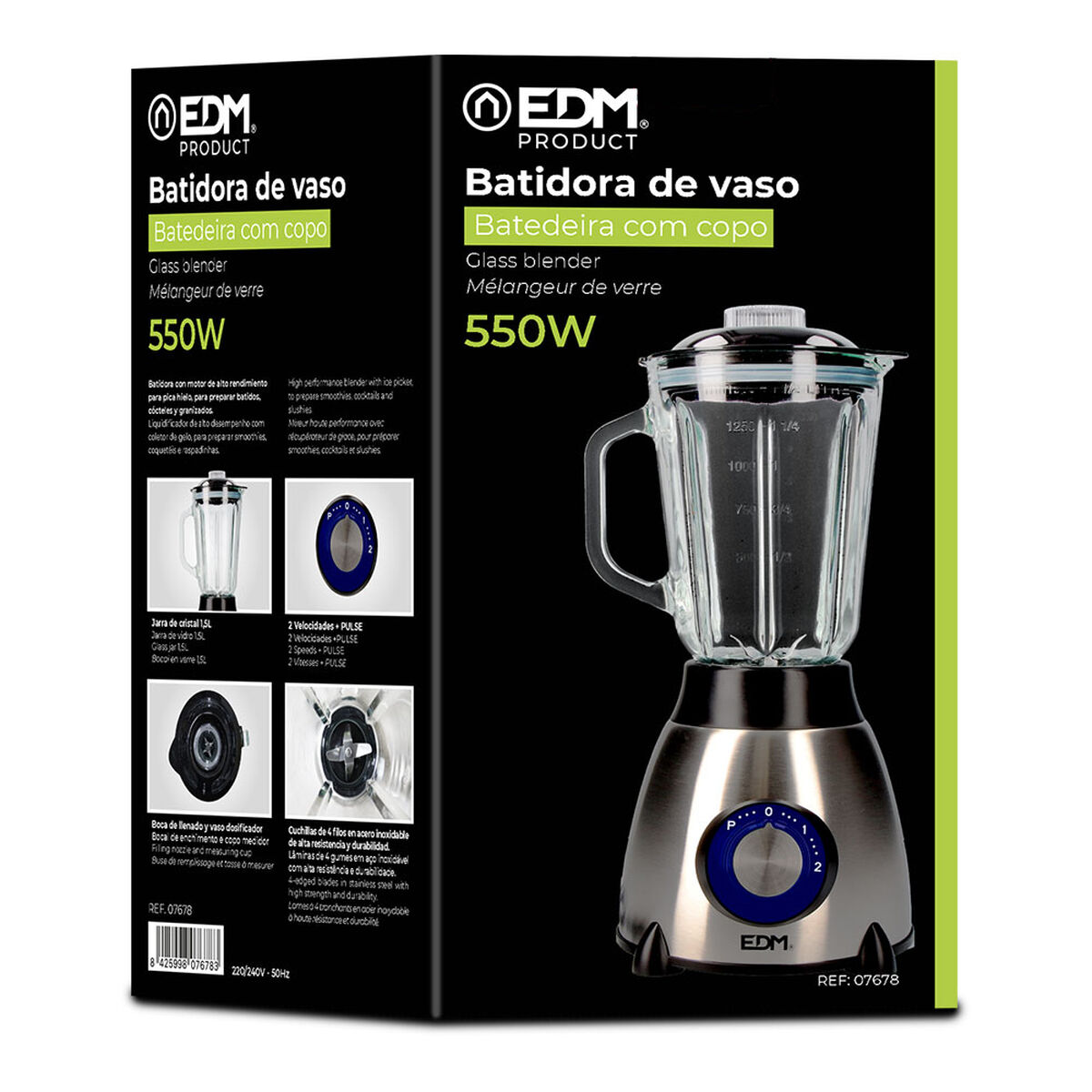 Миксер с колбой EDM Чёрный 550 W 1,5 L-4