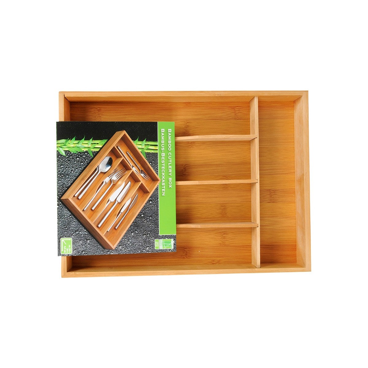 Cutlery Organizer 5five Wooden Bamboo (34 x 25 x 4.5 cm)-4