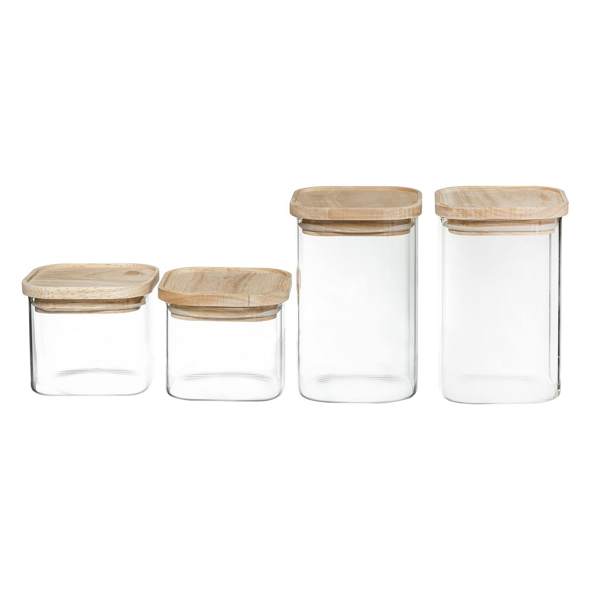 Set de 4 latas Secret de Gourmet Cocina Vidrio apilable