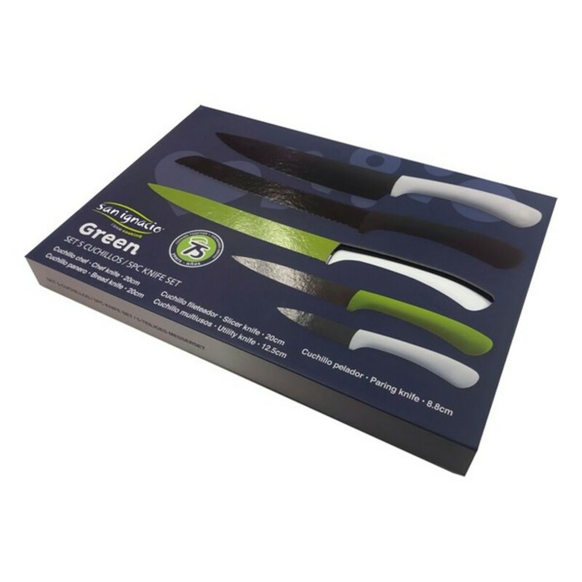 Набор ножей San Ignacio green sg4165 Нержавеющая сталь 5 Предметы 5 штук (5 pcs)-3