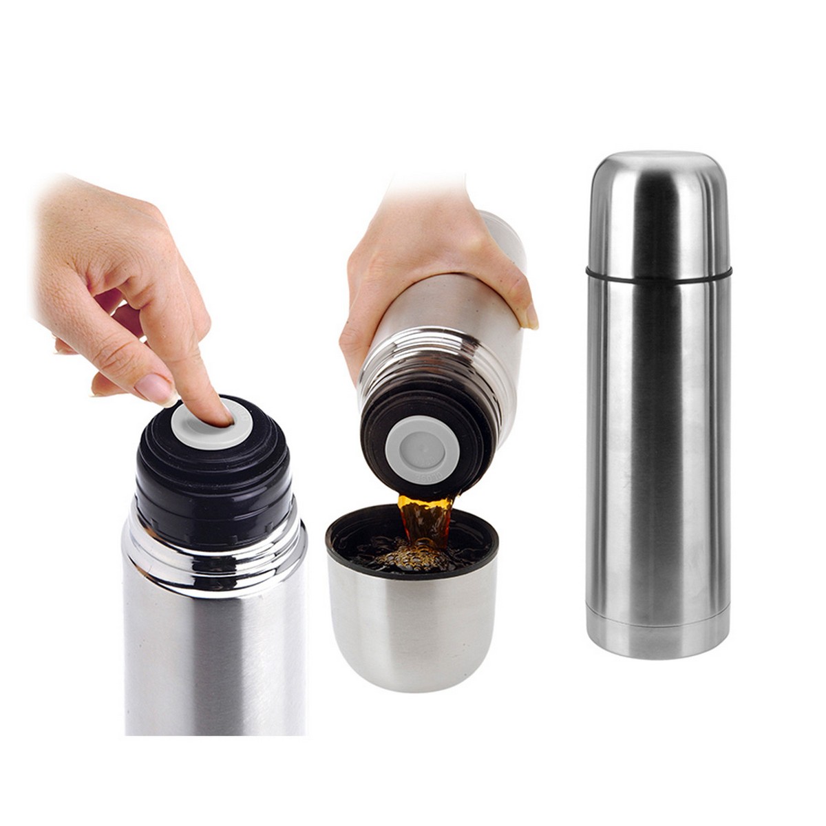 Термос с дозирующей крышкой Excellent Houseware Нержавеющая сталь (1 L)-2