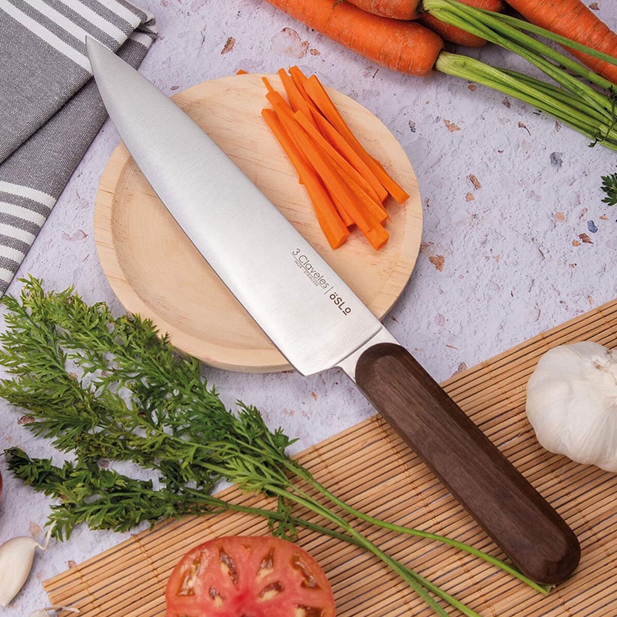Кухонный нож 3 Claveles Oslo Нержавеющая сталь 20 cm-4