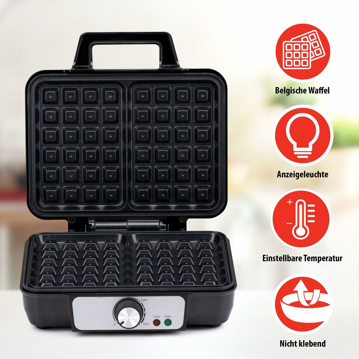 Wytwórca gofrów Alpina 1000 W srebrny-5