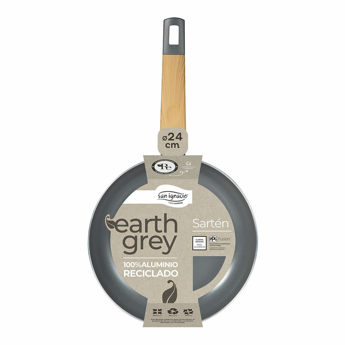 Pan San Ignacio Earth Grey SG-6751 Grey Aluminium Ø 24 x 5.8 cm-5