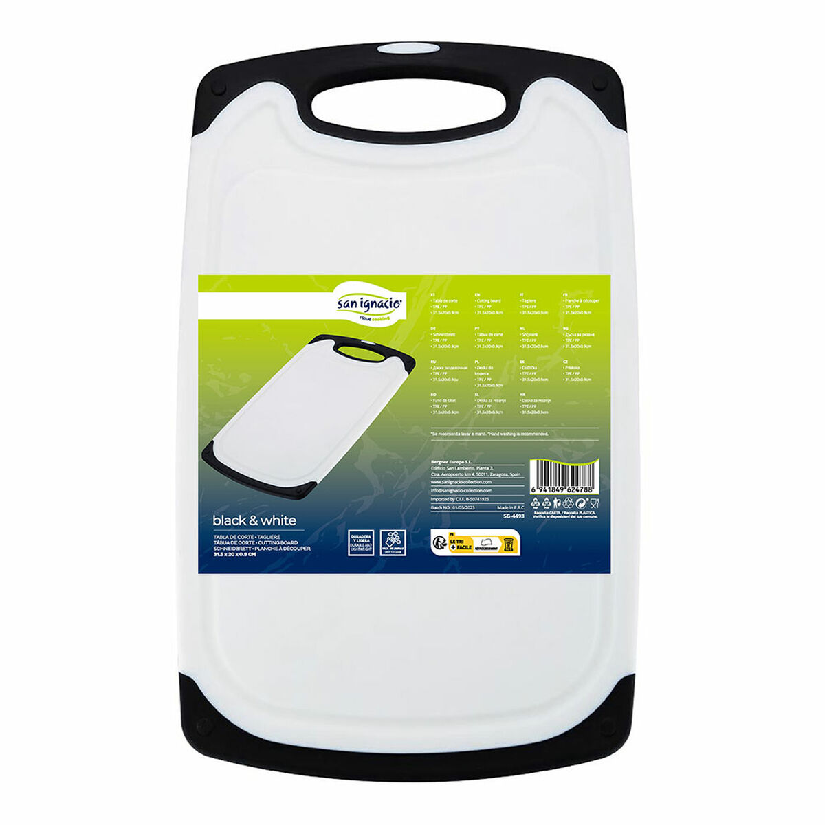 Cutting Board San Ignacio SG-4493 White Black PET 31.5 x 20 x 0.9 cm-5