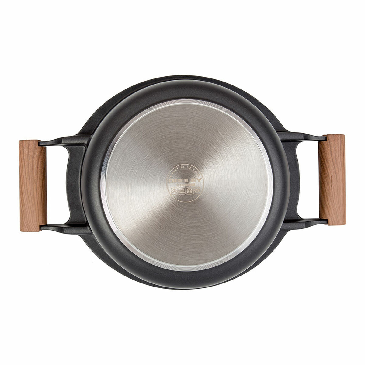 Oroley Nature Wooden Lid Pan 20 cm Cast Aluminum-5