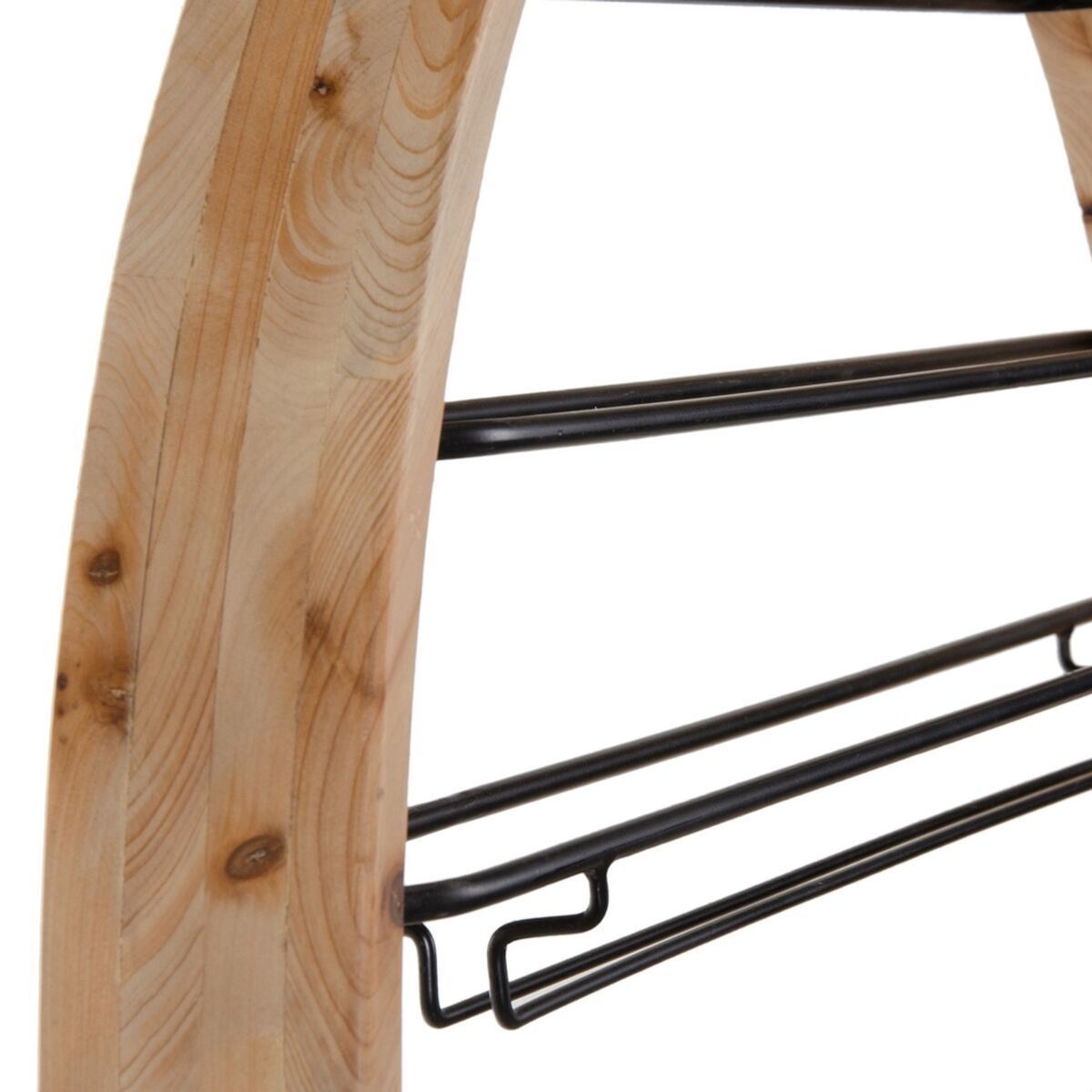 Şişe standı 89. 5 x 8 x 89. 5 cm Doğal Siyah Metal Ahşap-4