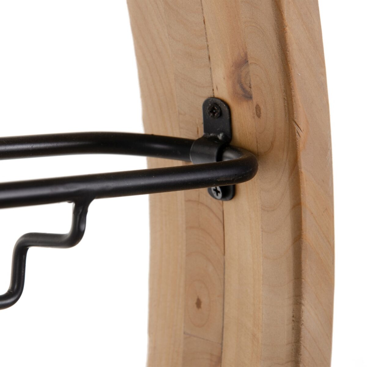 Şişe standı 89. 5 x 8 x 89. 5 cm Doğal Siyah Metal Ahşap-6