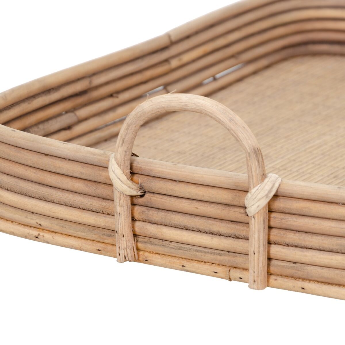 Поднос для закусок 64,5 x 42 x 11 cm Натуральный ротанг 3 Предметы-3