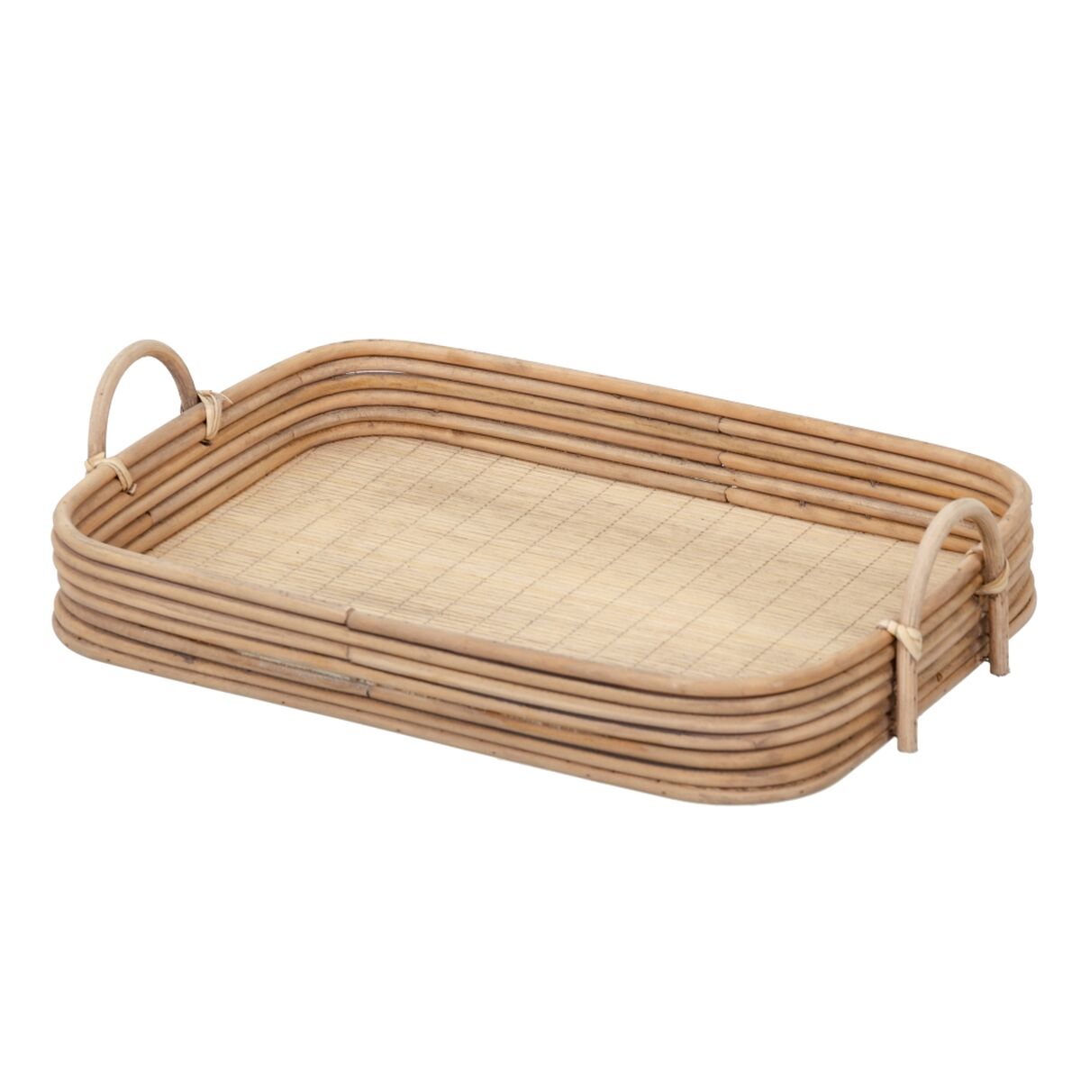 Поднос для закусок 64,5 x 42 x 11 cm Натуральный ротанг 3 Предметы-6