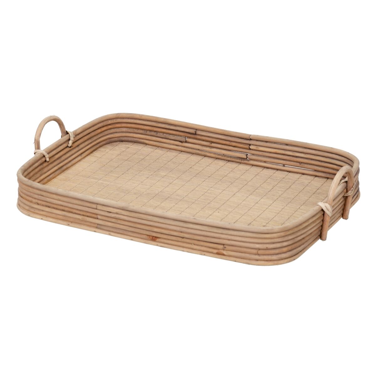 Поднос для закусок 64,5 x 42 x 11 cm Натуральный ротанг 3 Предметы-7