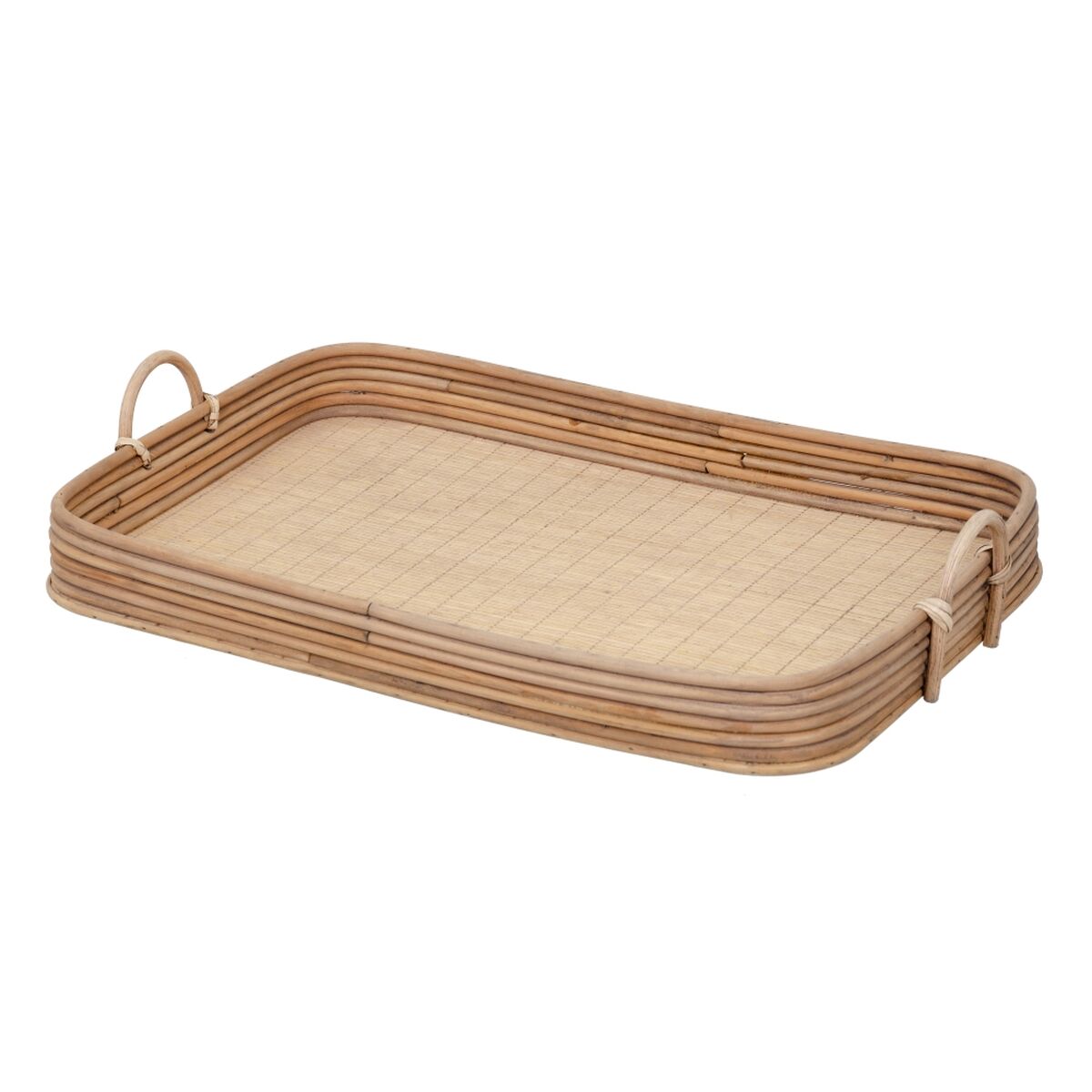 Поднос для закусок 64,5 x 42 x 11 cm Натуральный ротанг 3 Предметы-8