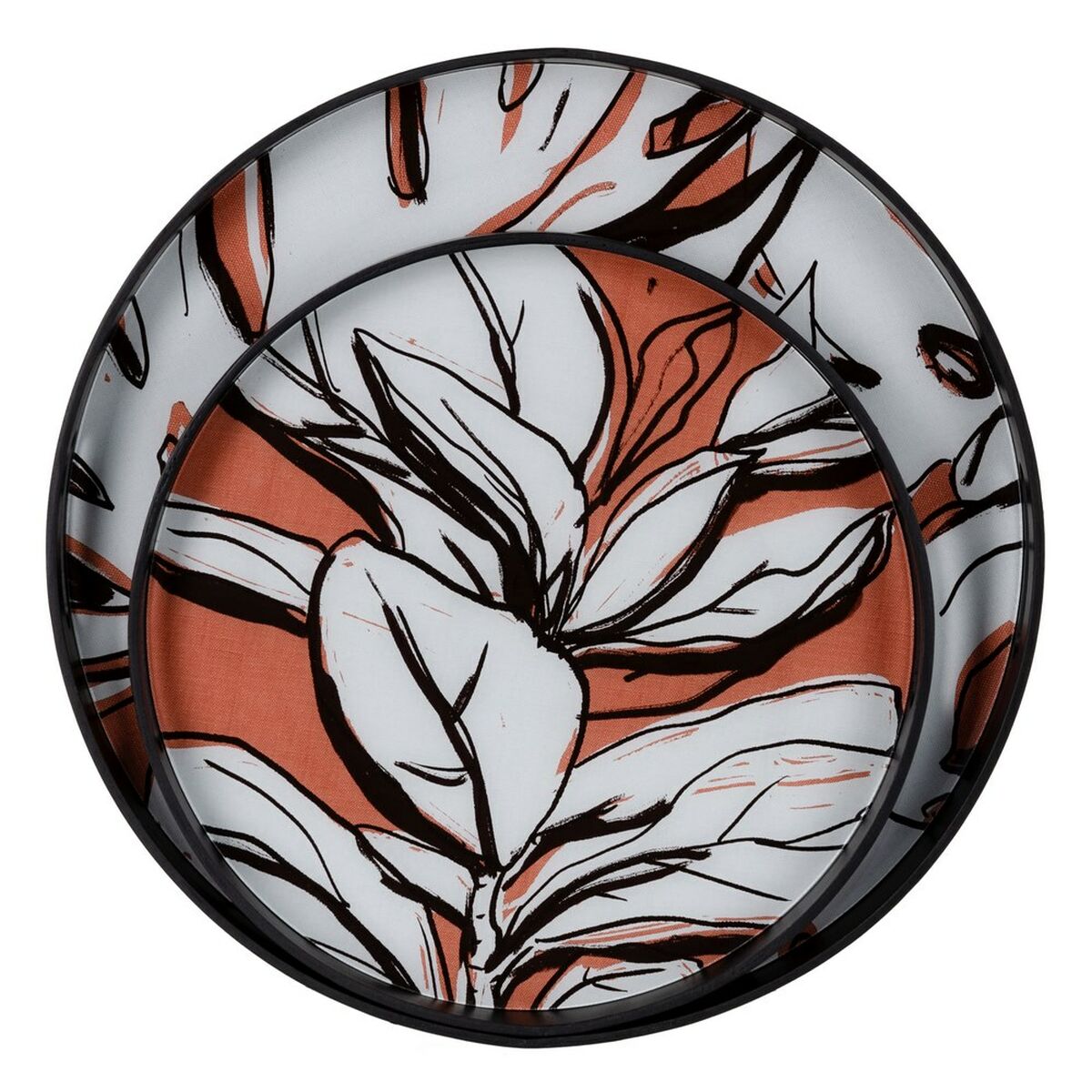 Поднос для закусок Стеклянный Листья 50 x 6 x 50 cm DMF (2 штук)-7