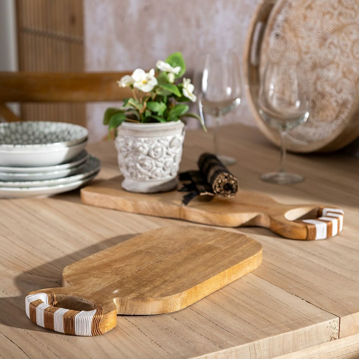Cutting board 43.5 x 15 x 3 cm Natural Mango Wood-5
