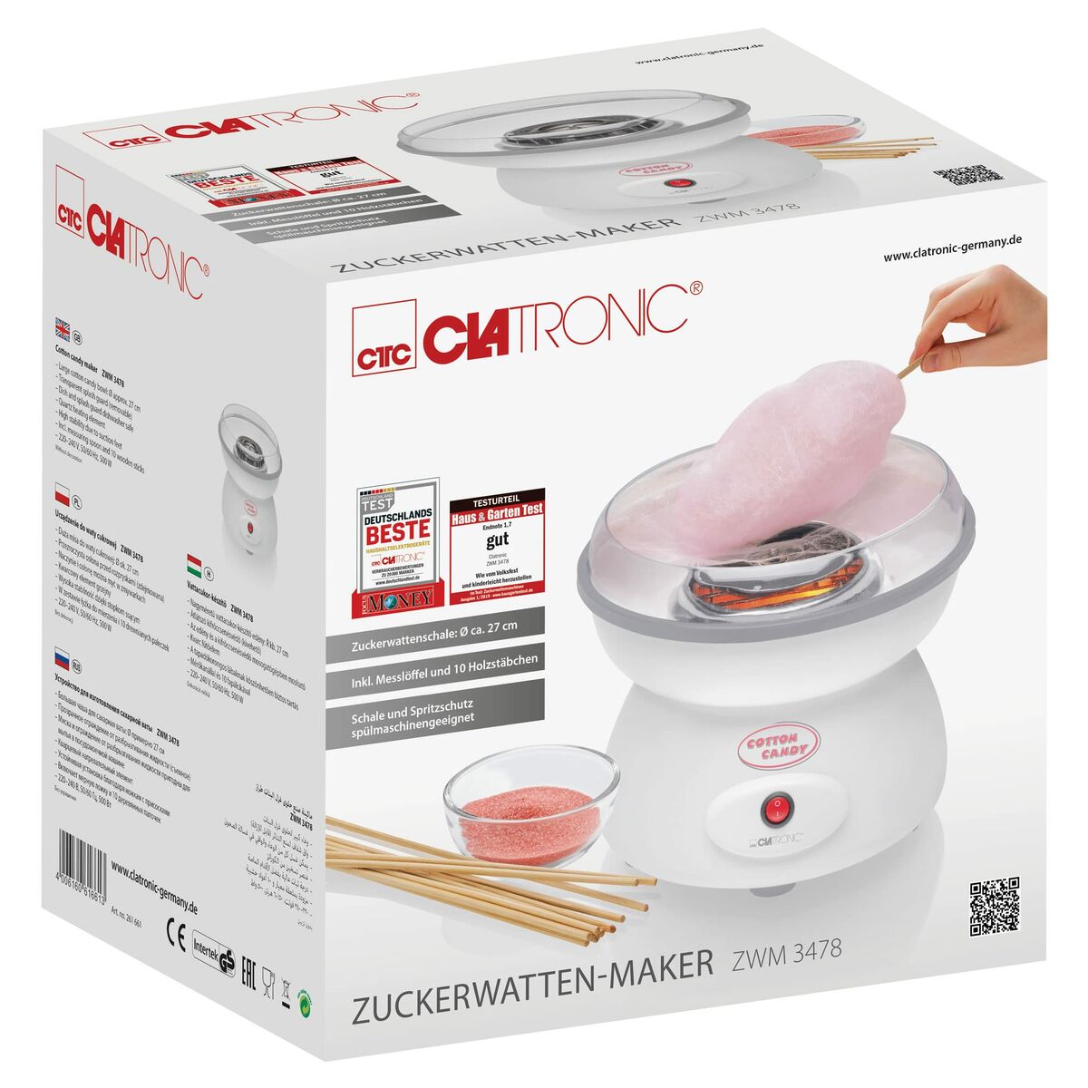 Máquina de algodão doce Clatronic ZWM 3478-2