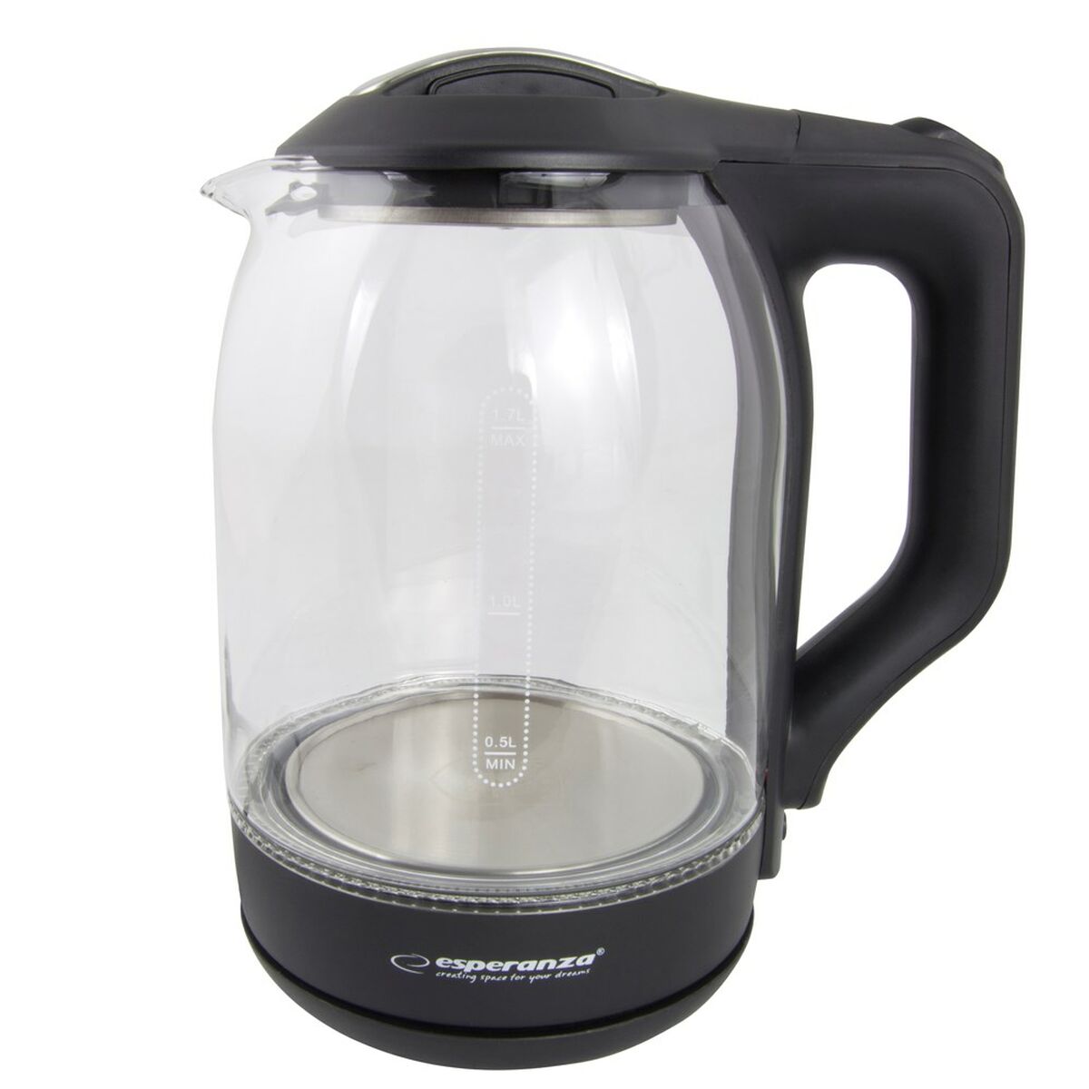 Чайник Esperanza EKK025K  Чёрный Разноцветный Cтекло Пластик 1500 W 1,7 L-3