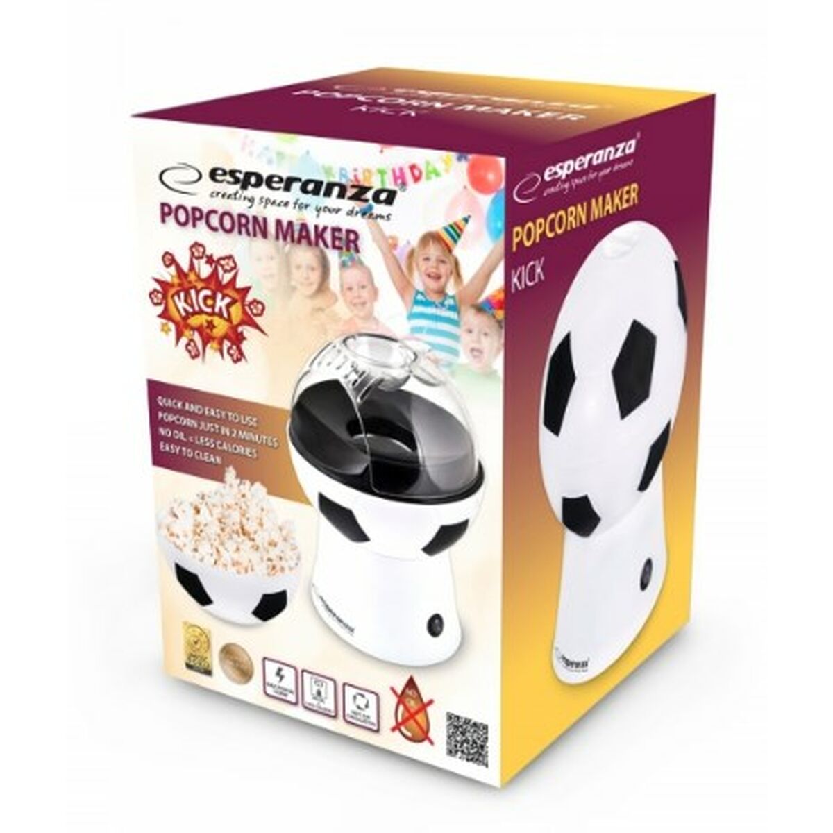 Попкорница Esperanza EKP007 Белый Чёрный-4