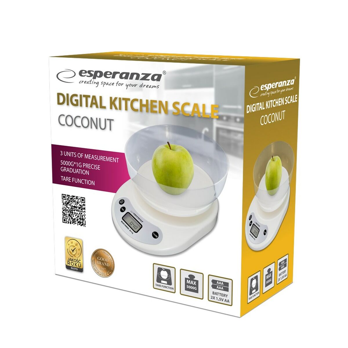 Кухонные весы Esperanza EKS007 Белый 5 kg-2