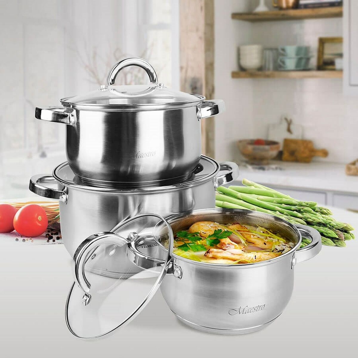 Кастрюля с крышкой Feel Maestro MR-2120-3
