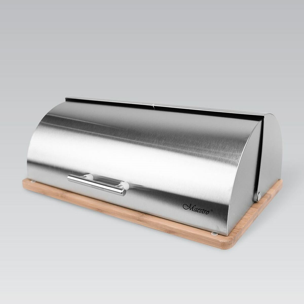 Bread Bowl Feel Maestro MR-1672S Grey Silver Wooden Stainless Steel 37 x 14 x 14 cm-3