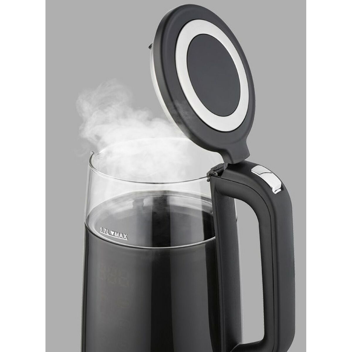 Шәйнек Feel Maestro MR-049 Қара мөлдір шыны боросиликат шыны 2200 W 1,7 L-3