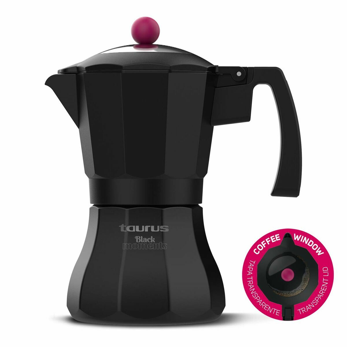 Итальяндық Кофе зауыты Taurus KCP9006I Қара Алюминий 6 тостағандар-3