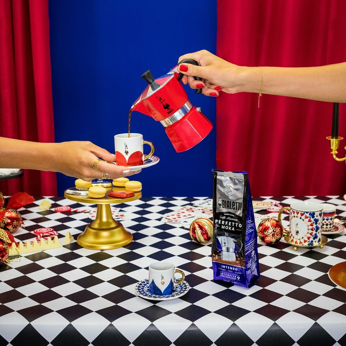 Итальяндық Кофе қайнатқыш Bialetti Қызыл Алюминий 1 тостақ 50 мл-2
