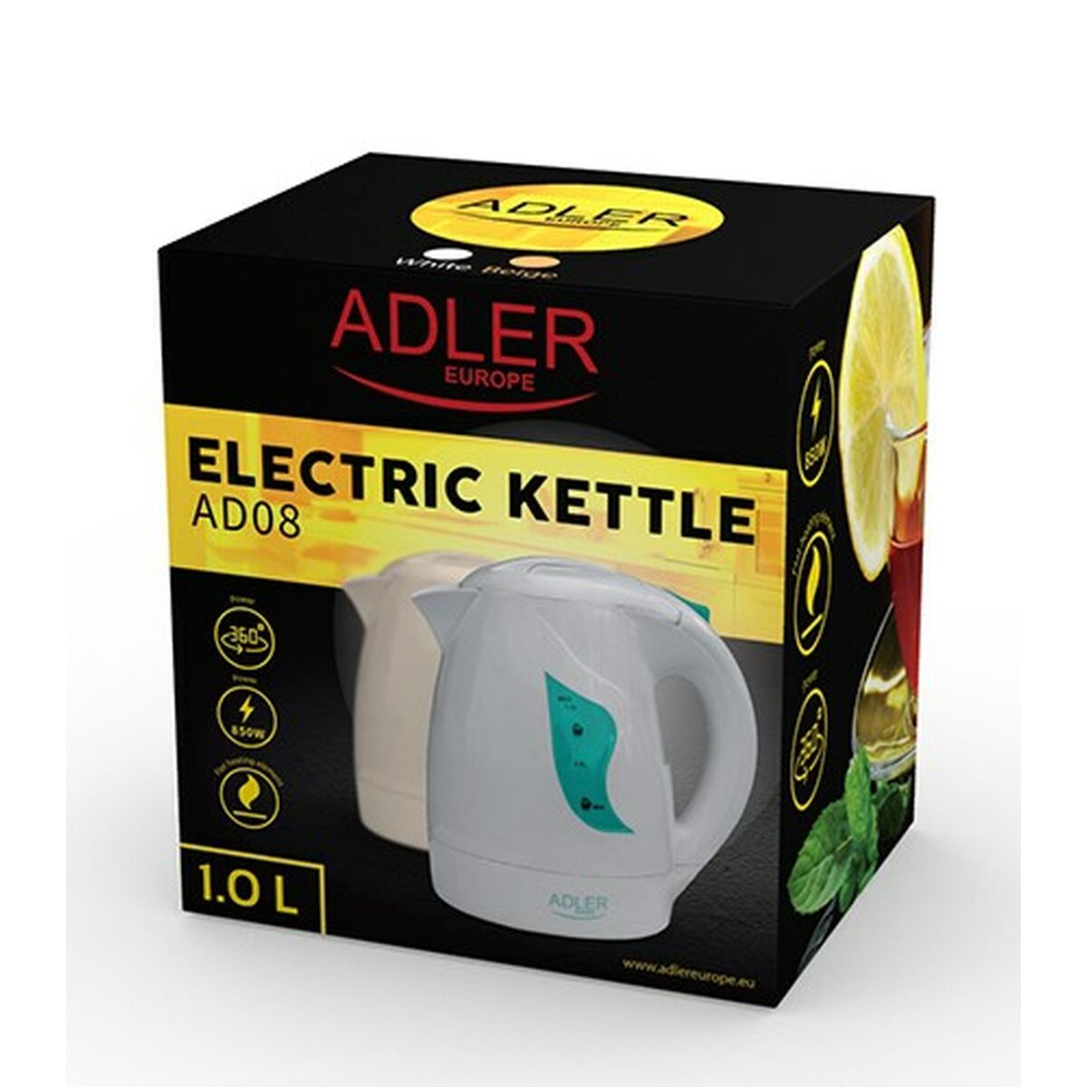 Adler AD 08w Ақ 850 W 1 L электр шәйнек және қайнатпа-3