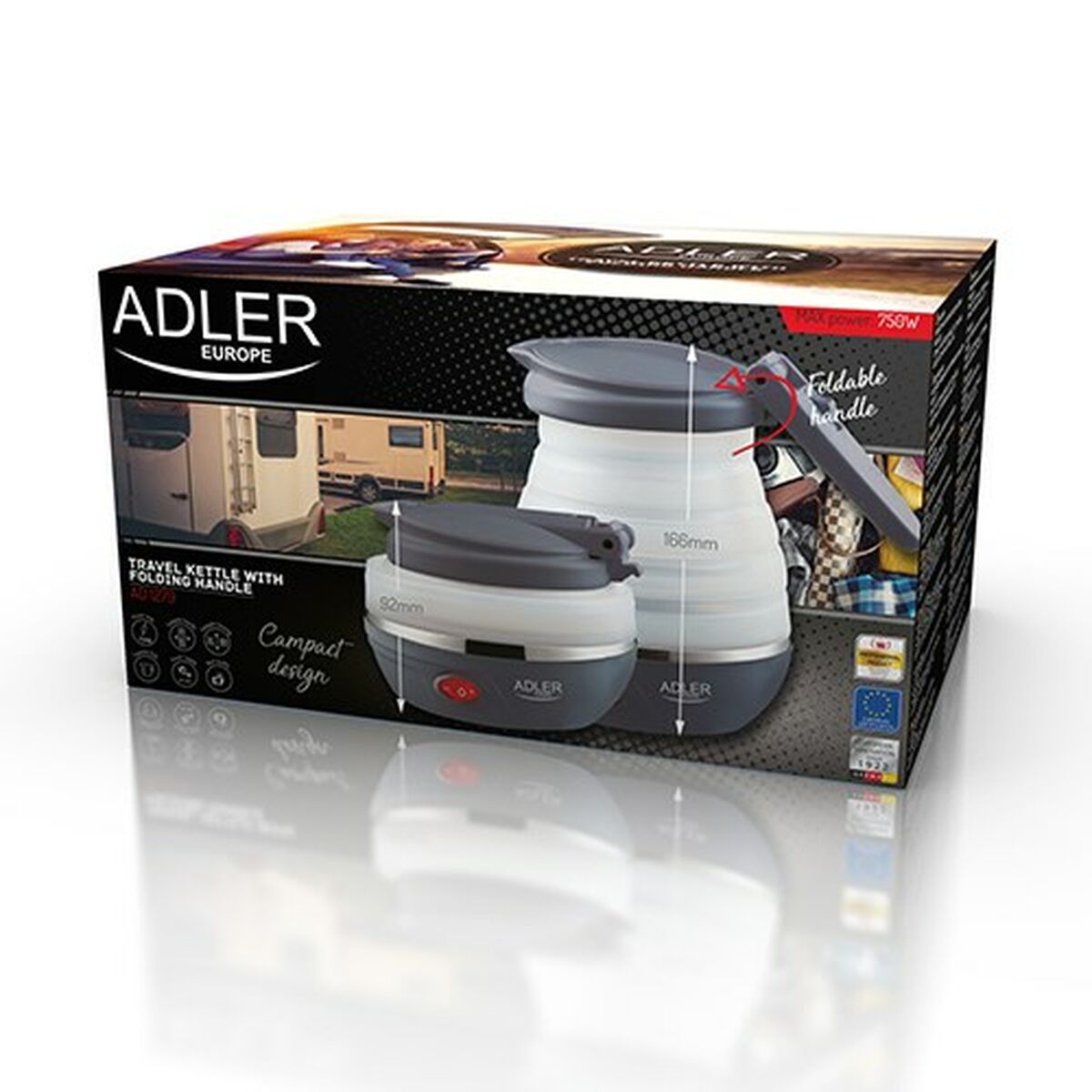 Adler AD 1279 Ақ қара пластик 750 W 0,6 L-7