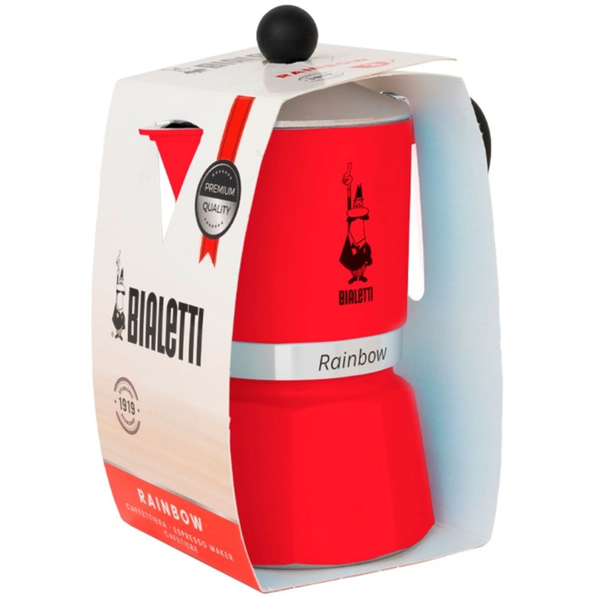Итальяндық Кофе зауыты Bialetti Rainbow Қызыл металл Алюминий 60 мл-2
