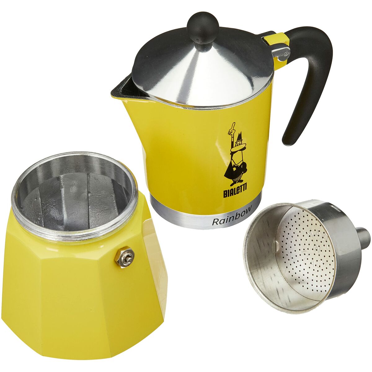 Итальяндық Кофе зауыты Bialetti Rainbow Сары металл Алюминий 300 мл 6 тостағандар-3