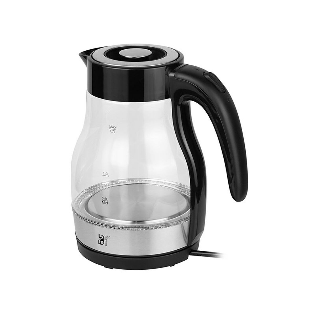 Чайник Lafe CEG017 Чёрный Полупрозрачная Cтекло Пластик 2200 W 1,7 L-2