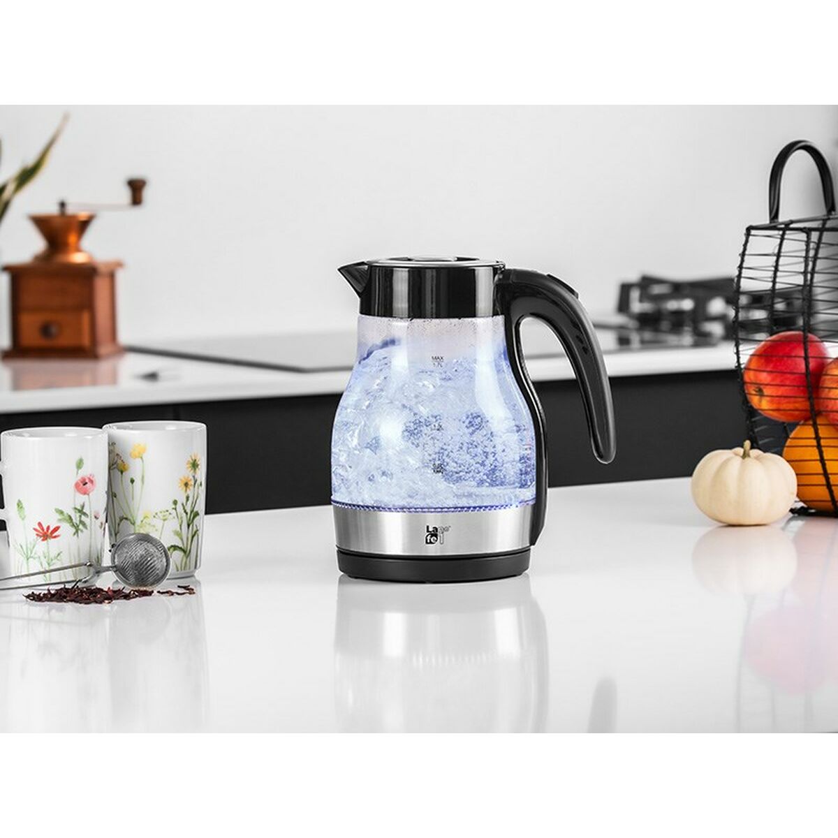 Чайник Lafe CEG017 Чёрный Полупрозрачная Cтекло Пластик 2200 W 1,7 L-3