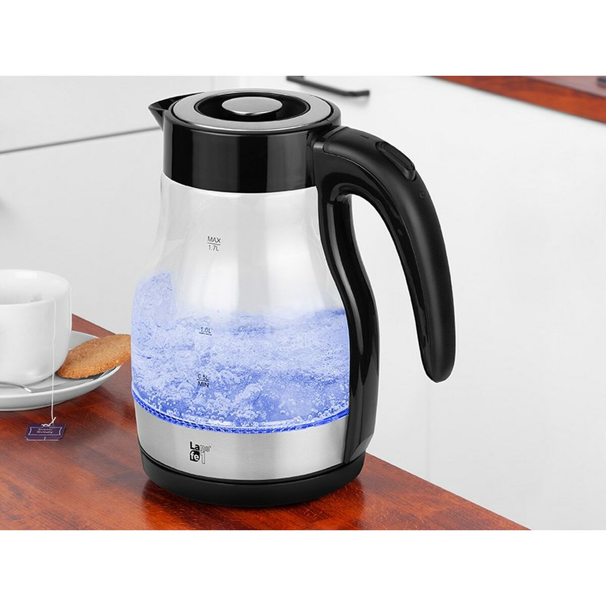 Чайник Lafe CEG017 Чёрный Полупрозрачная Cтекло Пластик 2200 W 1,7 L-5