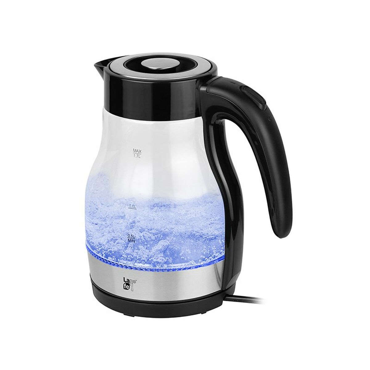 Чайник Lafe CEG017 Чёрный Полупрозрачная Cтекло Пластик 2200 W 1,7 L-7
