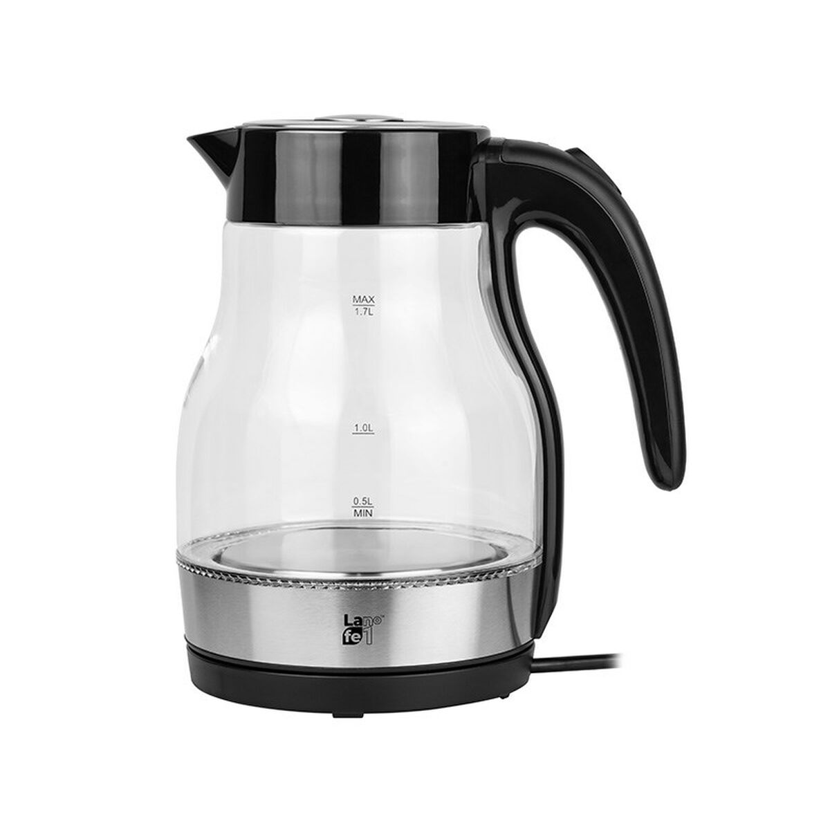 Чайник Lafe CEG017 Чёрный Полупрозрачная Cтекло Пластик 2200 W 1,7 L-8