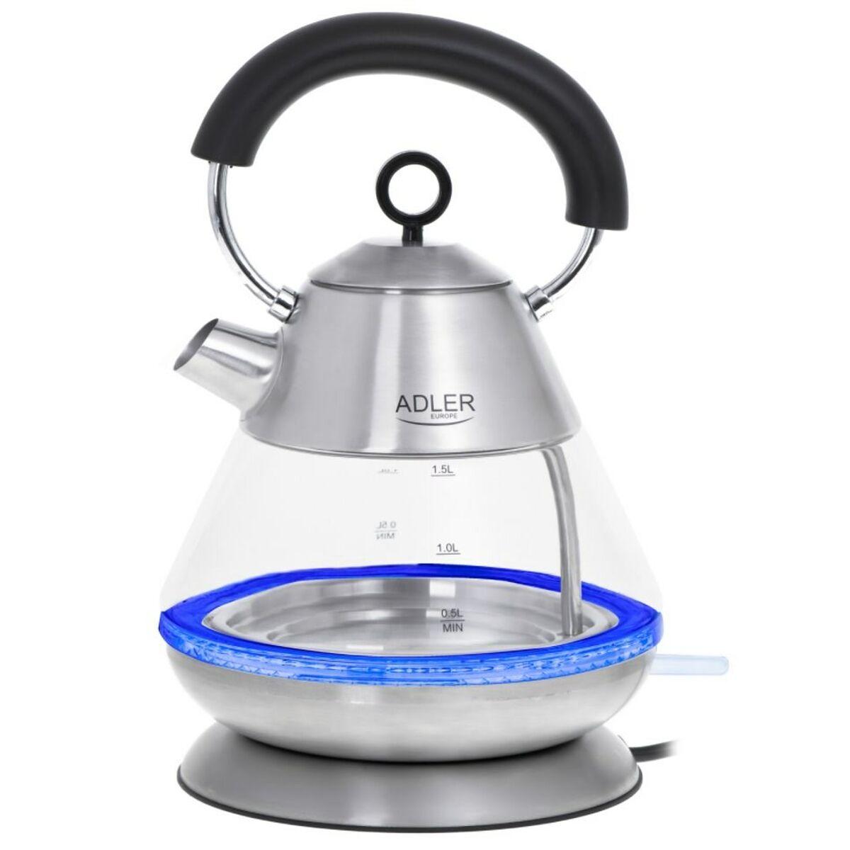 Чайник Adler AD 1282 Сталь Нержавеющая сталь 2200 W 1850 W 1,5 L-3