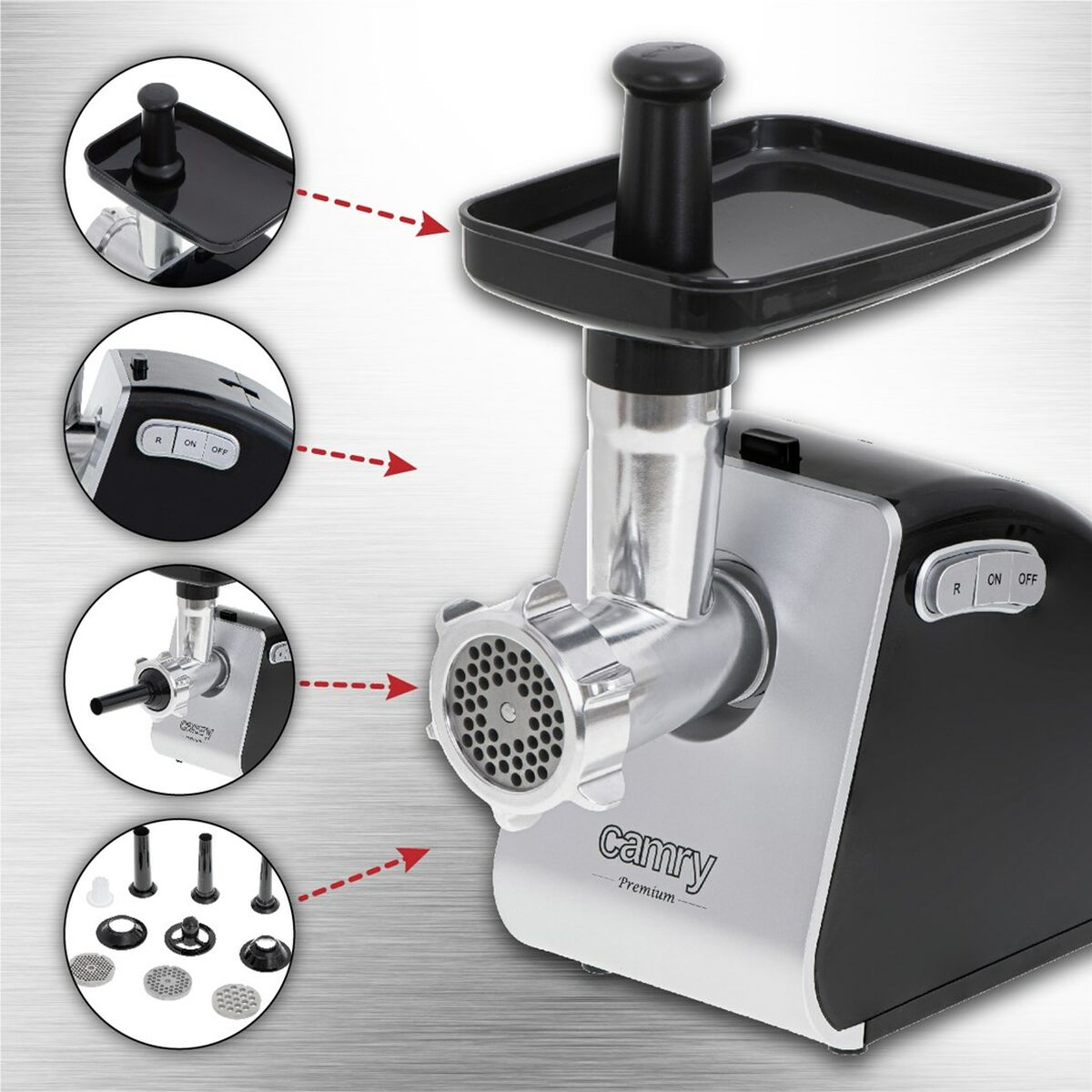 Мясорубка Adler CR 4812 Зеленый Нержавеющая сталь Пластик 500 W-3
