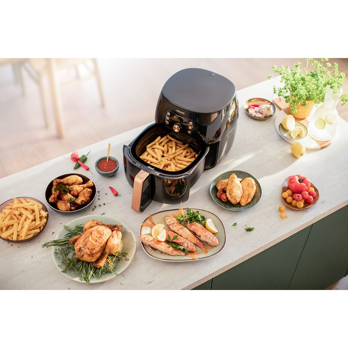 Аэрофритюрница Philips HD9867/90 Чёрный 2200 W 1,4 Kg-3