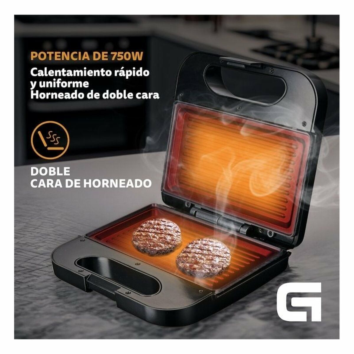 Бутербродница Grunkel SAN-GRILL NG Серый 750 W-3